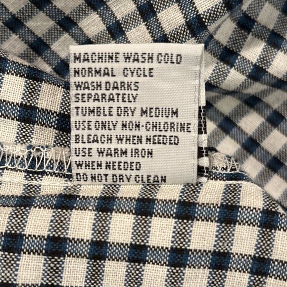 Bugle Boy Vintage Mens 2XL Short Sleeve Blue White Button Collared Plaid Shirt - Picture 4 of 5